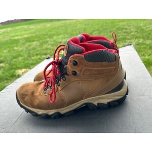 Columbia Newton Ridge Plus Waterproof Hiking Boots Brown Red Suede Leather Men10
